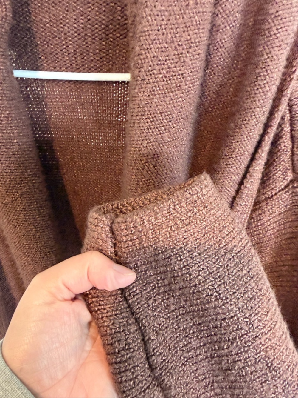 lovestitch Open-Front Hooded Long Cardigan in Rich Brown - Picture 5 of 7